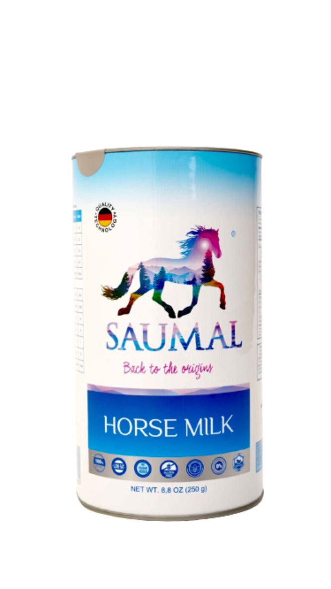 SAUMAL Pure Horse Milk Powder 250g, 100% Natural and Halal, Rich In Whey Protein, Close to Mother’s Milk, Alternative to Camel, Goat and Cow’s Milk Allergy, Immune Booster, Freeze-Dried.